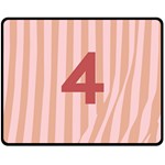 Number 4 Line Vertical Red Pink Wave Chevron Double Sided Fleece Blanket (Medium)  58.8 x47.4  Blanket Front