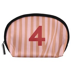 Number 4 Line Vertical Red Pink Wave Chevron Accessory Pouches (large)  by Mariart