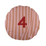 Number 4 Line Vertical Red Pink Wave Chevron Standard 15  Premium Flano Round Cushions Front