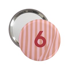 Number 6 Line Vertical Red Pink Wave Chevron 2 25  Handbag Mirrors by Mariart