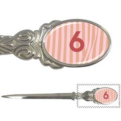 Number 6 Line Vertical Red Pink Wave Chevron Letter Openers