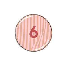 Number 6 Line Vertical Red Pink Wave Chevron Hat Clip Ball Marker by Mariart