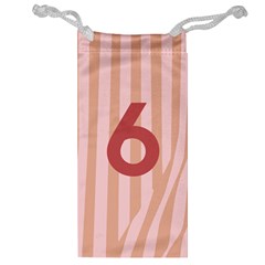 Number 6 Line Vertical Red Pink Wave Chevron Jewelry Bag