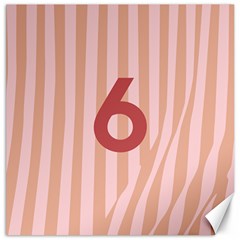 Number 6 Line Vertical Red Pink Wave Chevron Canvas 12  X 12   by Mariart