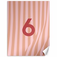 Number 6 Line Vertical Red Pink Wave Chevron Canvas 18  X 24   by Mariart