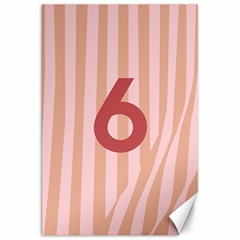 Number 6 Line Vertical Red Pink Wave Chevron Canvas 20  X 30   by Mariart