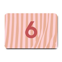 Number 6 Line Vertical Red Pink Wave Chevron Small Doormat  by Mariart