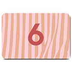 Number 6 Line Vertical Red Pink Wave Chevron Large Doormat  30 x20  Door Mat