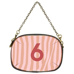 Number 6 Line Vertical Red Pink Wave Chevron Chain Purses (one Side)  by Mariart