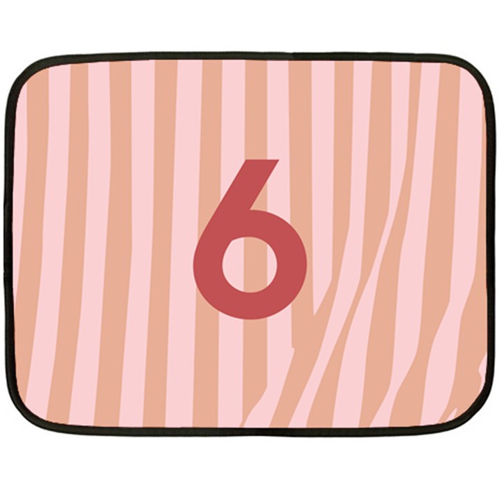 Number 6 Line Vertical Red Pink Wave Chevron Fleece Blanket (Mini)