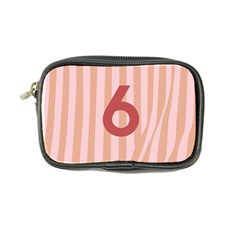 Number 6 Line Vertical Red Pink Wave Chevron Coin Purse