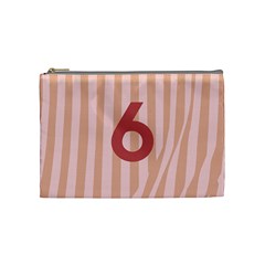 Number 6 Line Vertical Red Pink Wave Chevron Cosmetic Bag (medium)  by Mariart