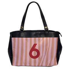 Number 6 Line Vertical Red Pink Wave Chevron Office Handbags by Mariart