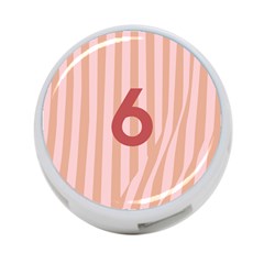 Number 6 Line Vertical Red Pink Wave Chevron 4-port Usb Hub (two Sides) 