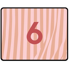 Number 6 Line Vertical Red Pink Wave Chevron Fleece Blanket (medium) 