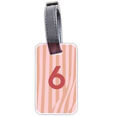 Number 6 Line Vertical Red Pink Wave Chevron Luggage Tags (two Sides) by Mariart