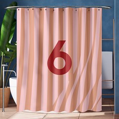 Number 6 Line Vertical Red Pink Wave Chevron Shower Curtain 60  X 72  (medium) 