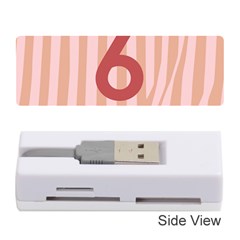 Number 6 Line Vertical Red Pink Wave Chevron Memory Card Reader (stick) 