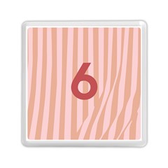 Number 6 Line Vertical Red Pink Wave Chevron Memory Card Reader (square)  by Mariart