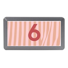 Number 6 Line Vertical Red Pink Wave Chevron Memory Card Reader (mini) by Mariart