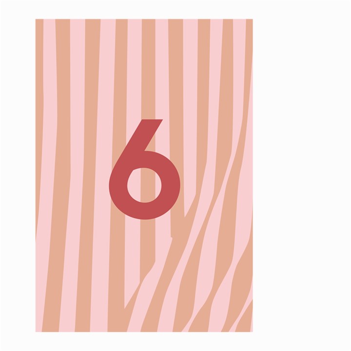 Number 6 Line Vertical Red Pink Wave Chevron Small Garden Flag (Two Sides)