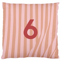 Number 6 Line Vertical Red Pink Wave Chevron Large Cushion Case (one Side) by Mariart