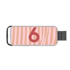 Number 6 Line Vertical Red Pink Wave Chevron Portable Usb Flash (two Sides) by Mariart