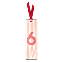 Number 6 Line Vertical Red Pink Wave Chevron Small Book Marks by Mariart