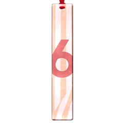 Number 6 Line Vertical Red Pink Wave Chevron Large Book Marks by Mariart