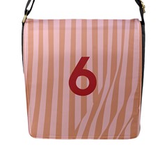 Number 6 Line Vertical Red Pink Wave Chevron Flap Messenger Bag (l)  by Mariart