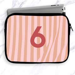 Number 6 Line Vertical Red Pink Wave Chevron Apple Ipad 2/3/4 Zipper Cases by Mariart