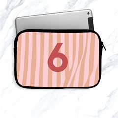 Number 6 Line Vertical Red Pink Wave Chevron Apple Ipad Mini Zipper Cases by Mariart