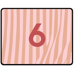 Number 6 Line Vertical Red Pink Wave Chevron Double Sided Fleece Blanket (medium)  by Mariart