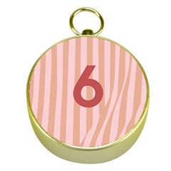 Number 6 Line Vertical Red Pink Wave Chevron Gold Compasses by Mariart