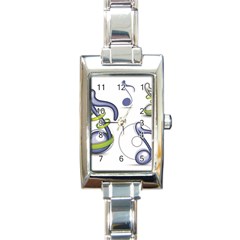 Notes Musical Elements Rectangle Italian Charm Watch by Mariart