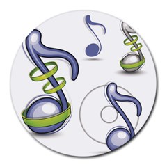 Notes Musical Elements Round Mousepads by Mariart