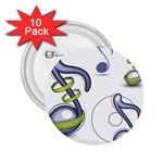 Notes Musical Elements 2.25  Buttons (10 pack)  Front