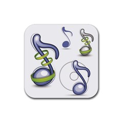 Notes Musical Elements Rubber Coaster (square) 