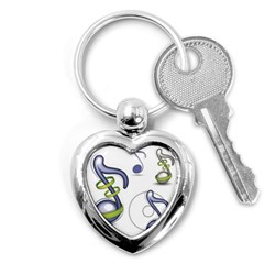 Notes Musical Elements Key Chains (heart)  by Mariart