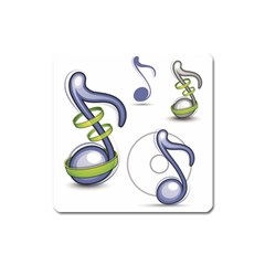 Notes Musical Elements Square Magnet