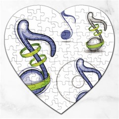 Notes Musical Elements Jigsaw Puzzle (heart) by Mariart