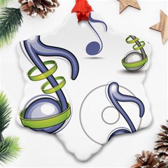 Notes Musical Elements Snowflake Ornament (two Sides) by Mariart