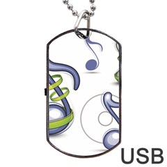 Notes Musical Elements Dog Tag Usb Flash (two Sides) by Mariart