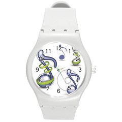 Notes Musical Elements Round Plastic Sport Watch (m) by Mariart