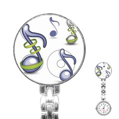 Notes Musical Elements Stainless Steel Nurses Watch by Mariart