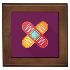 Plaster Scratch Sore Polka Line Purple Yellow Framed Tiles by Mariart