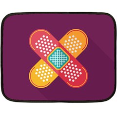 Plaster Scratch Sore Polka Line Purple Yellow Fleece Blanket (mini) by Mariart