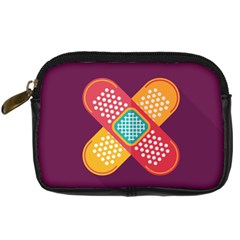 Plaster Scratch Sore Polka Line Purple Yellow Digital Camera Cases