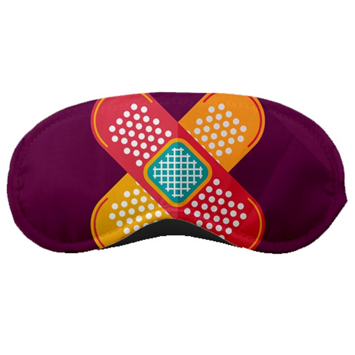 Plaster Scratch Sore Polka Line Purple Yellow Sleeping Masks