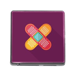 Plaster Scratch Sore Polka Line Purple Yellow Memory Card Reader (square) by Mariart